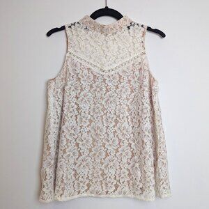 fab'rik Lined Lace Sleeveless Blouse - Size S